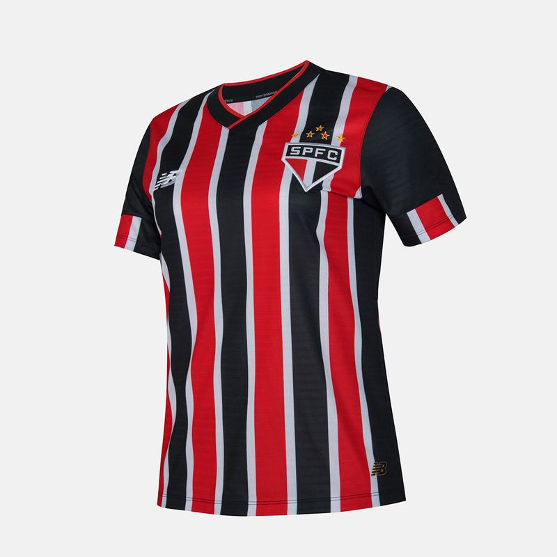 Camisola São Paulo Away 24/25 Torcedor New Balance Feminina - Vermelho e Preto
