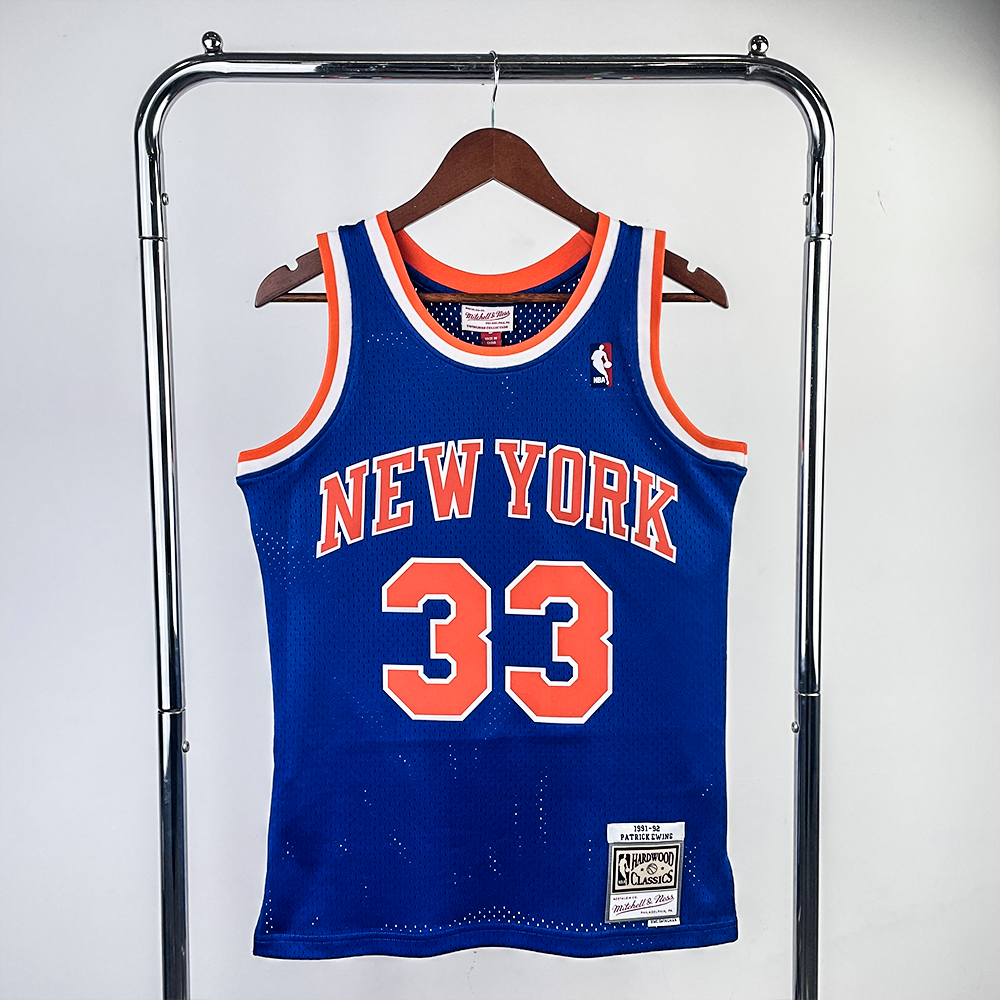 Camisola Mitchell & Ness New York Knicks Road Patrick Ewing 1991-1992 Azul