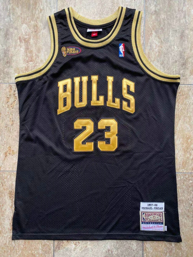 Camisola Chicago Bulls Mitchell & Ness Black/Gold 97/98 Jordan