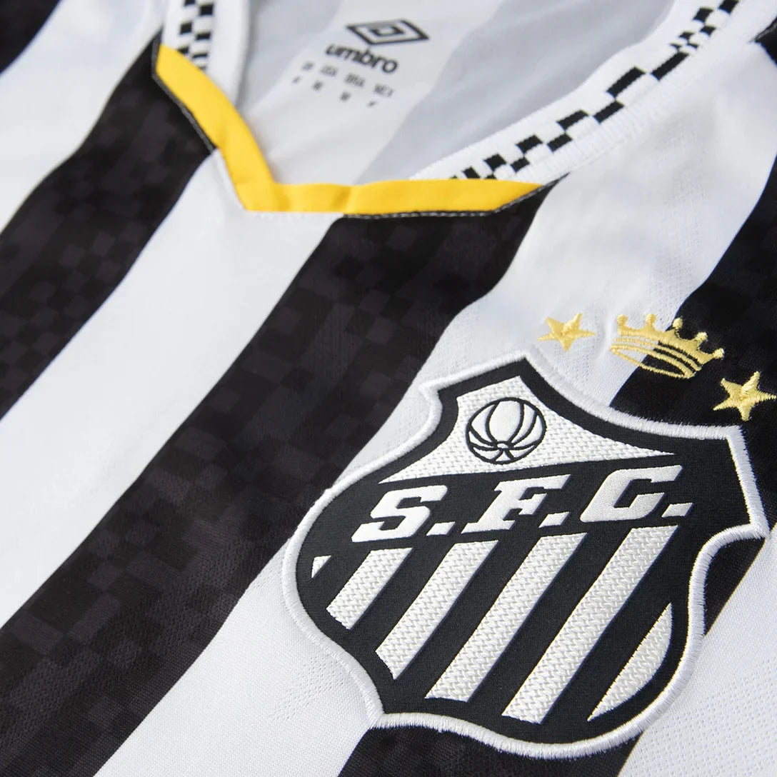 Camisola Santos II 25/26 Torcedor Umbro Masculina - Preto+Branco