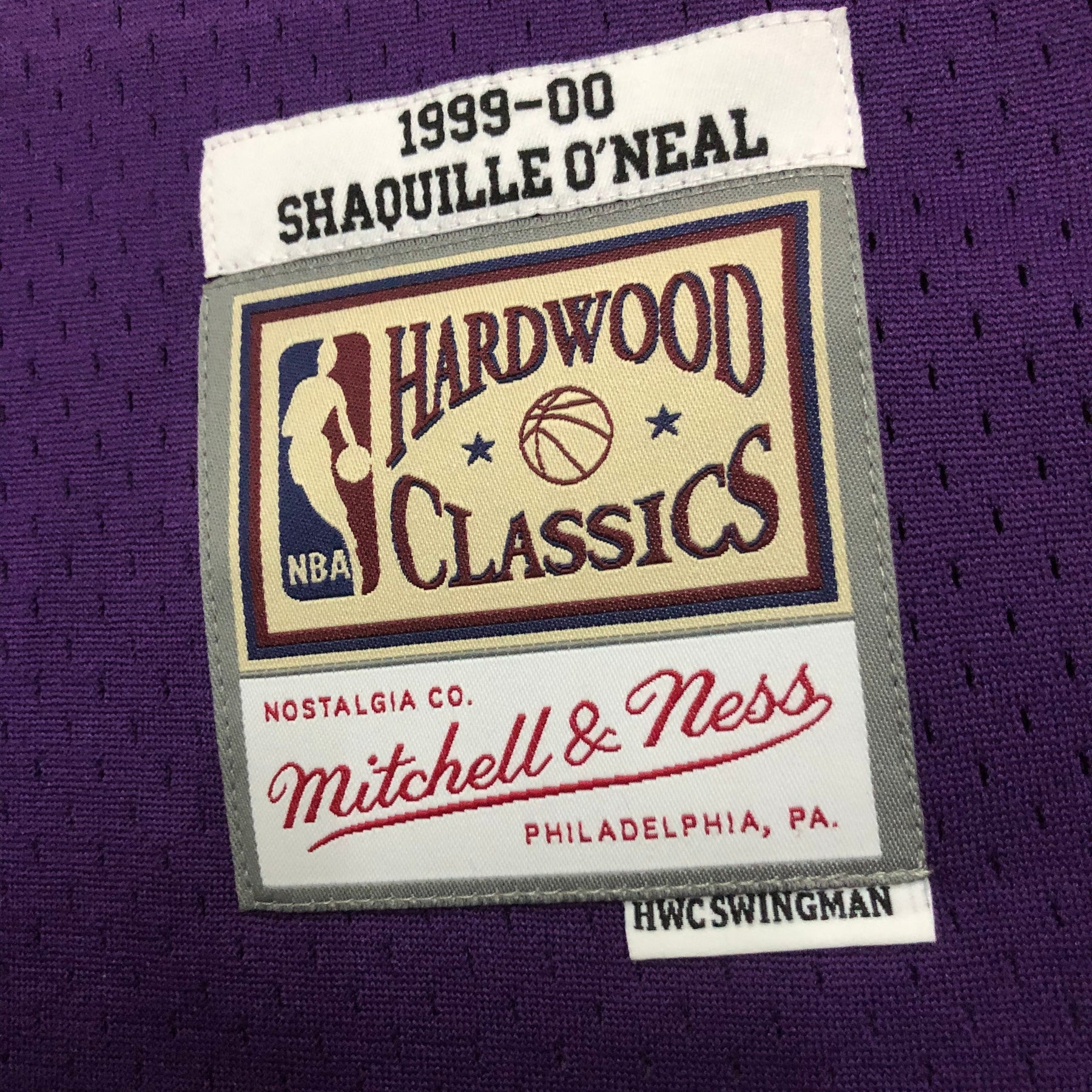Camisola Mitchell & Ness Lakers Shaquille O'Neal 1999-2000 Roxa