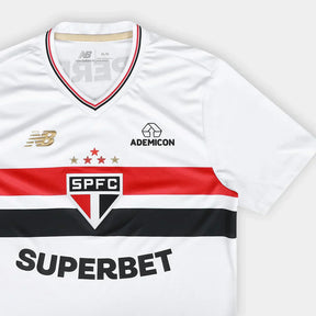Camisola São Paulo 25/26 Home New Balance Masculina - Branco+Vermelho