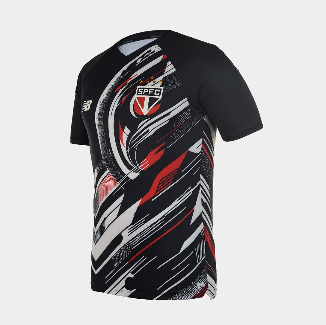 Camisola São Paulo 25/26 s/n° Pré Jogo New Balance Masculina - Preto