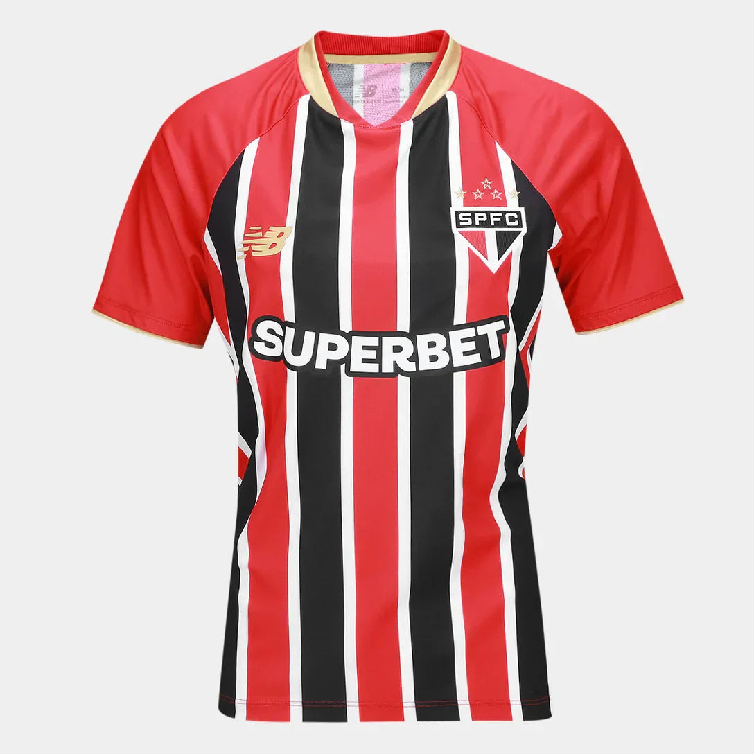 Camisola São Paulo II 25/26 Torcedor New Balance Feminina - Vermelho+Branco