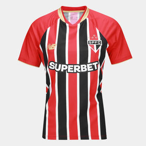 Camisola São Paulo II 25/26 Torcedor New Balance Feminina - Vermelho+Branco