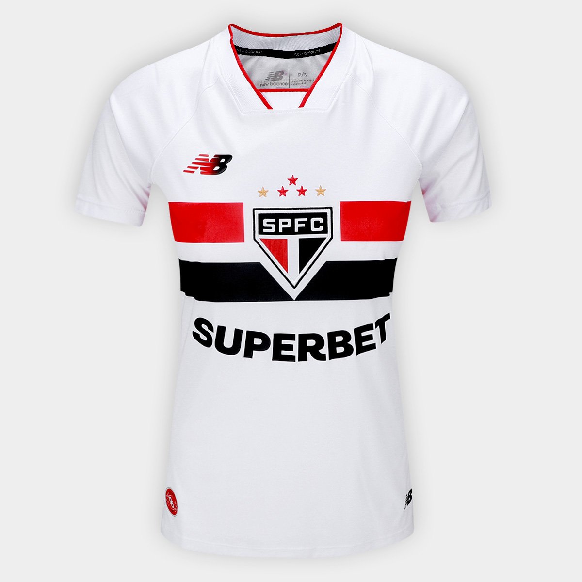 Camisola São Paulo I 26/27 Torcedor New Balance Feminina - Branco+Vermelho