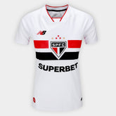 Camisola São Paulo I 26/27 Torcedor New Balance Feminina - Branco+Vermelho