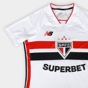 Camisola São Paulo I 26/27 Torcedor New Balance Feminina - Branco+Vermelho