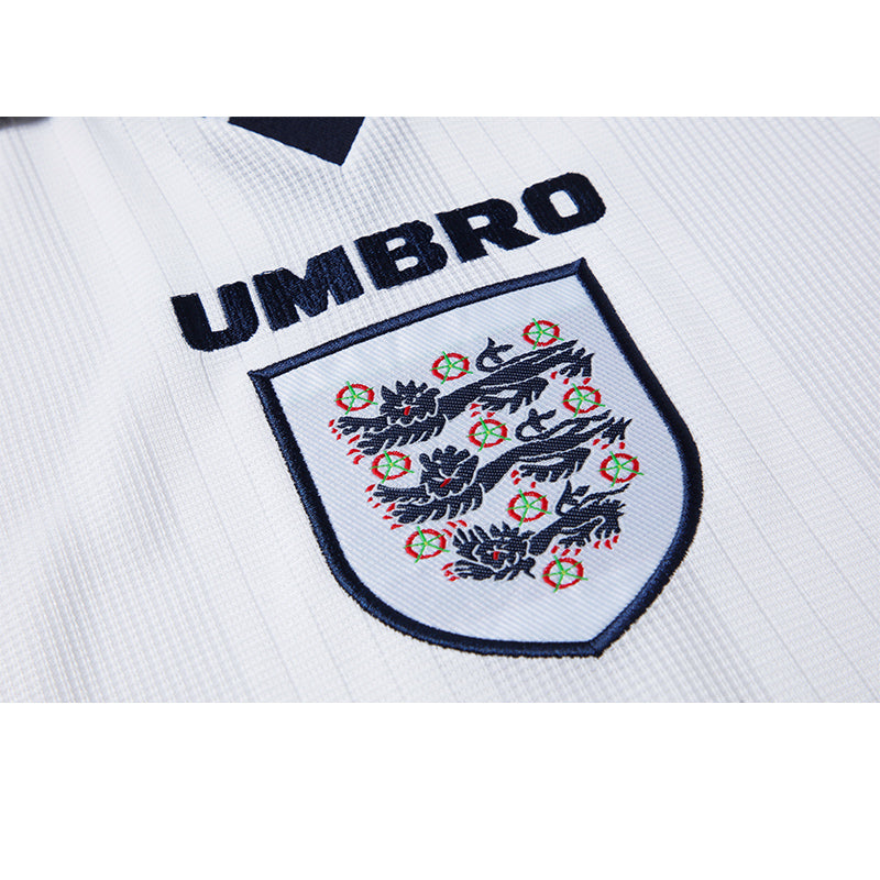 Camisola Seleção da Inglaterra Retrô Home 1996 Torcedor Umbro Masculina - Branco