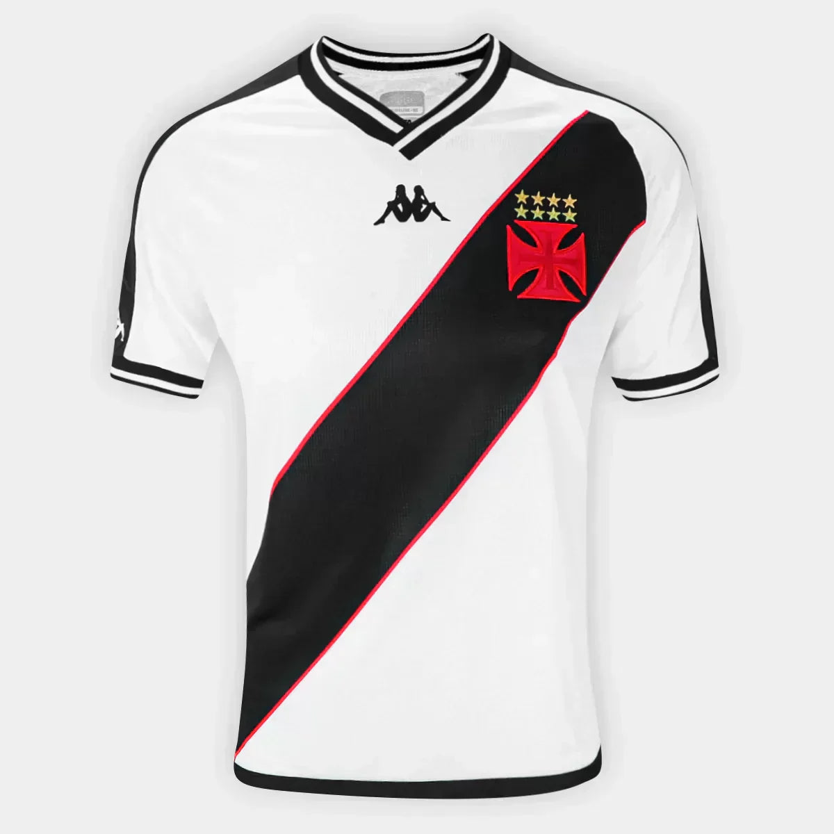 Camisola Vasco Away 24/25 Torcedor Kappa Feminina - Branco e Preto