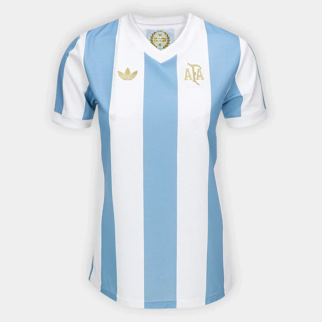 Camisola Argentina 25/26 Comemorativa 1974 Adidas Feminina - Azul+Branco