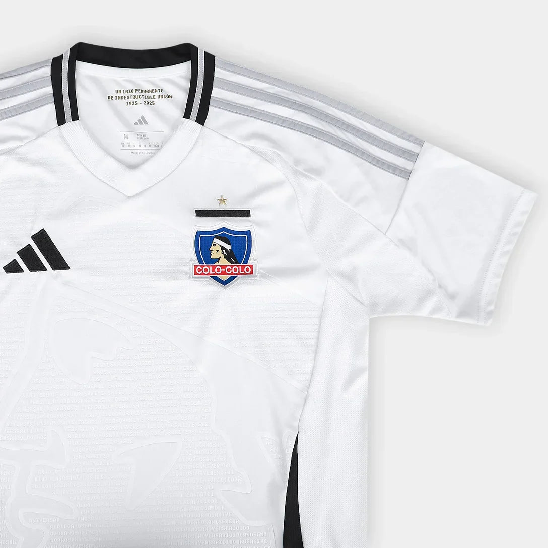 Camisola Colo-Colo Home 25/26 s/n Torcedor Adidas Masculina - Branco+Preto