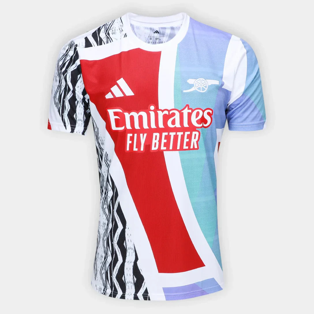 Camisola Arsenal 25/26 Pré Jogo Adidas Masculina - Vermelho+Branco