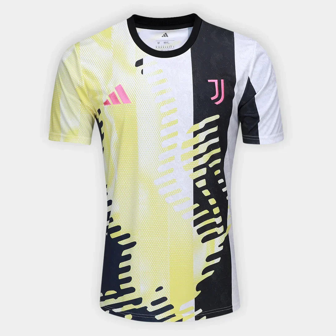 Camisola Juventus 25/26 Pré Jogo Adidas Masculina - Amarelo+Preto