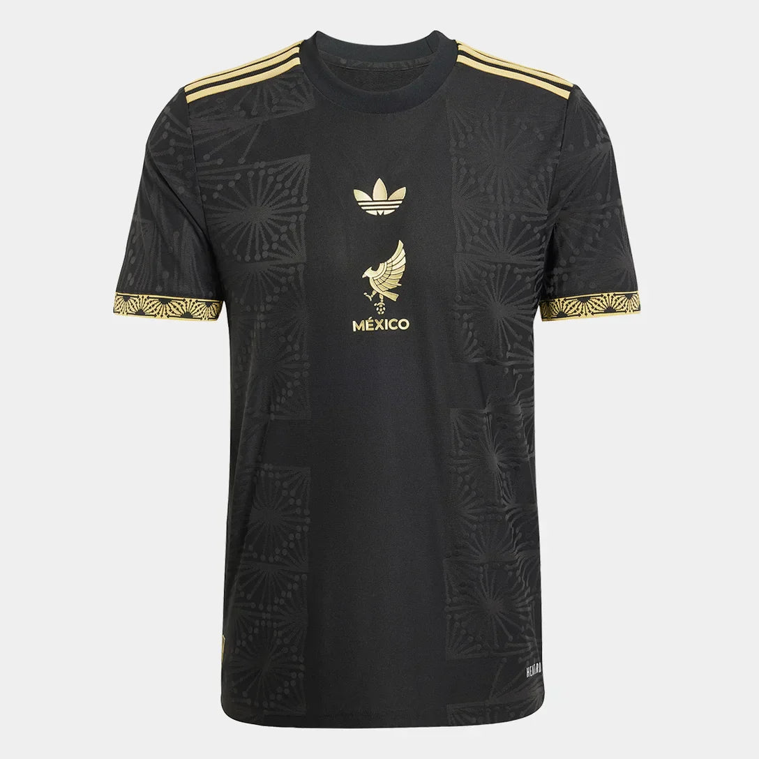 Camisola México 25/26 Ouro Adidas Masculina - Preto+Dourado