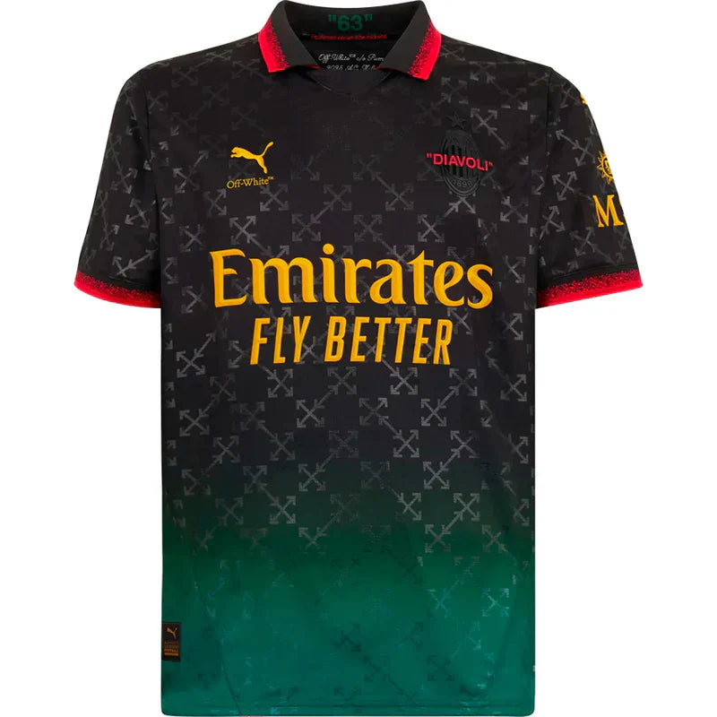 Camisola comemorativa do AC Milan 25/26 - Preta - Versão Torcedor