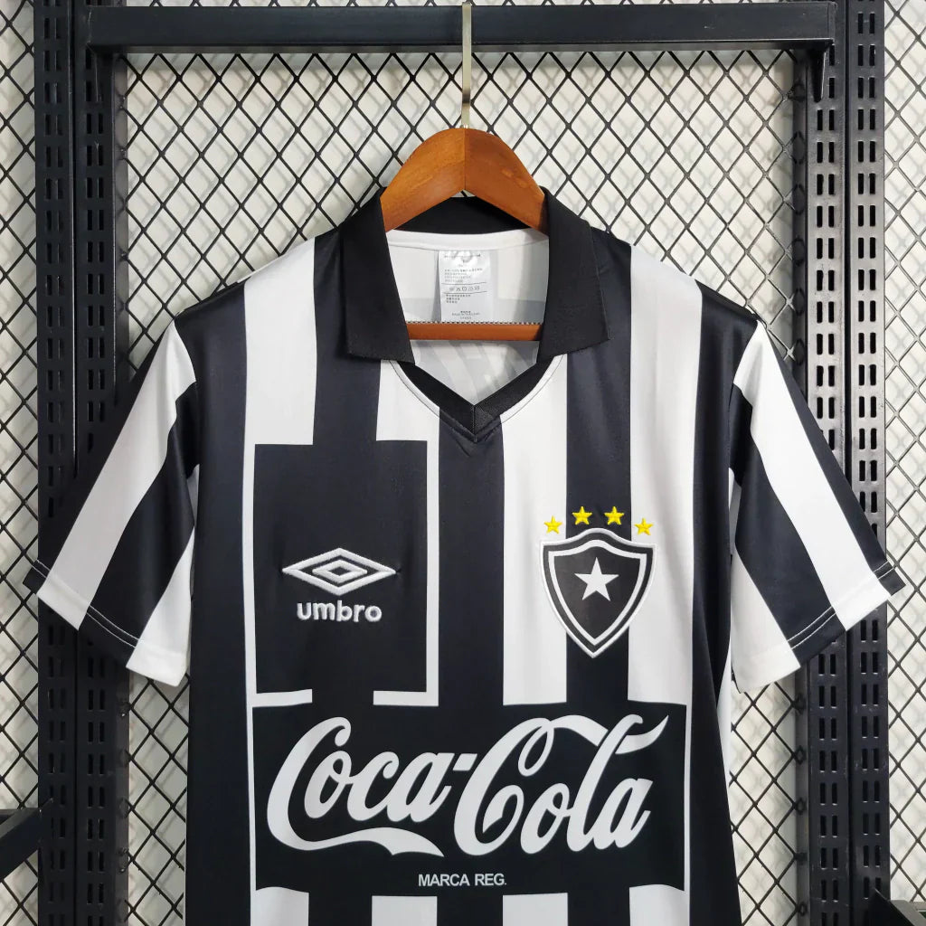Camisola Botafogo I Retrô 1997 Torcedor Masculina - Preta e Branca