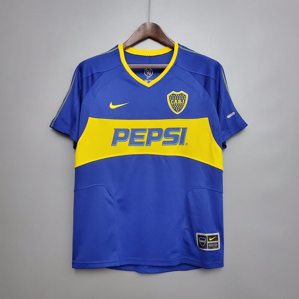 Camisola Boca Juniors Retrô 03/04 - Nike - Azul e Amarela
