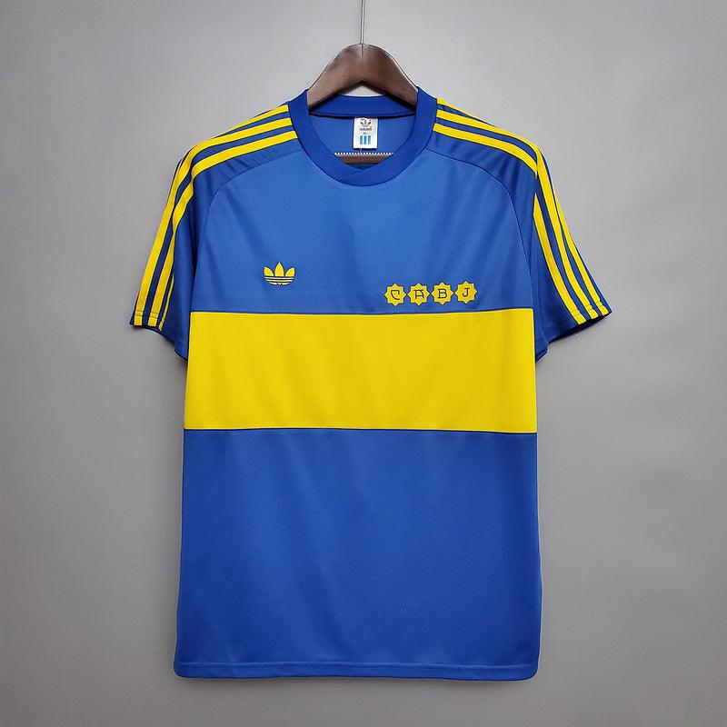 Camisola Boca Juniors Retrô 1981 Azul e Amarela - Adidas