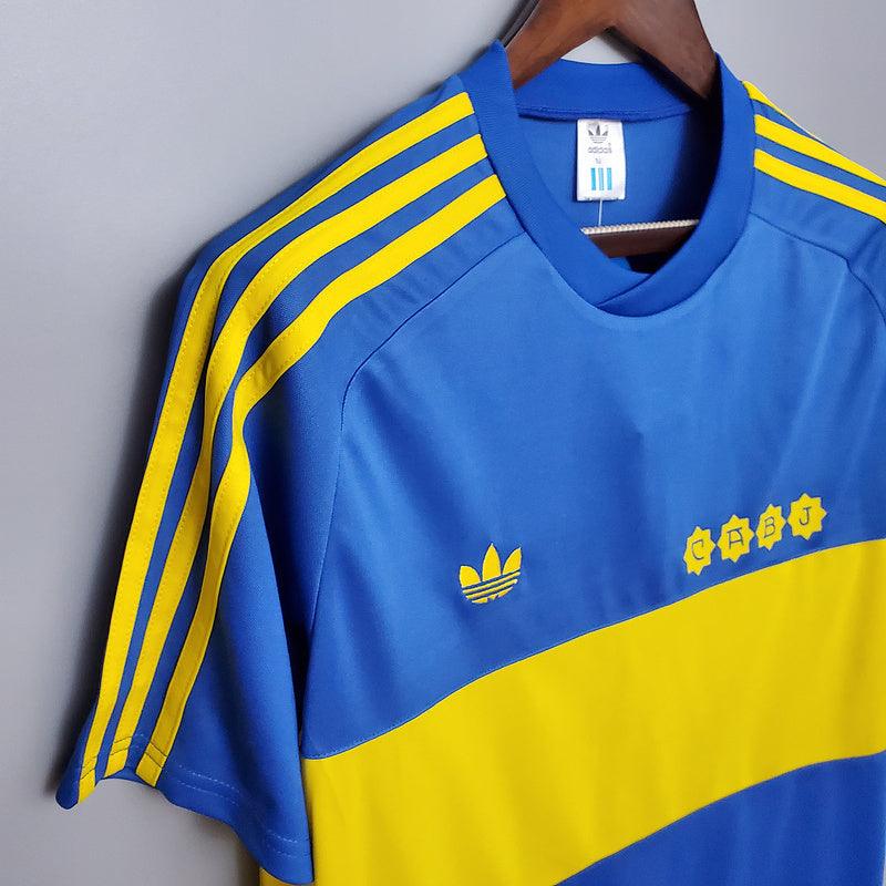 Camisola Boca Juniors Retrô 1981 Azul e Amarela - Adidas