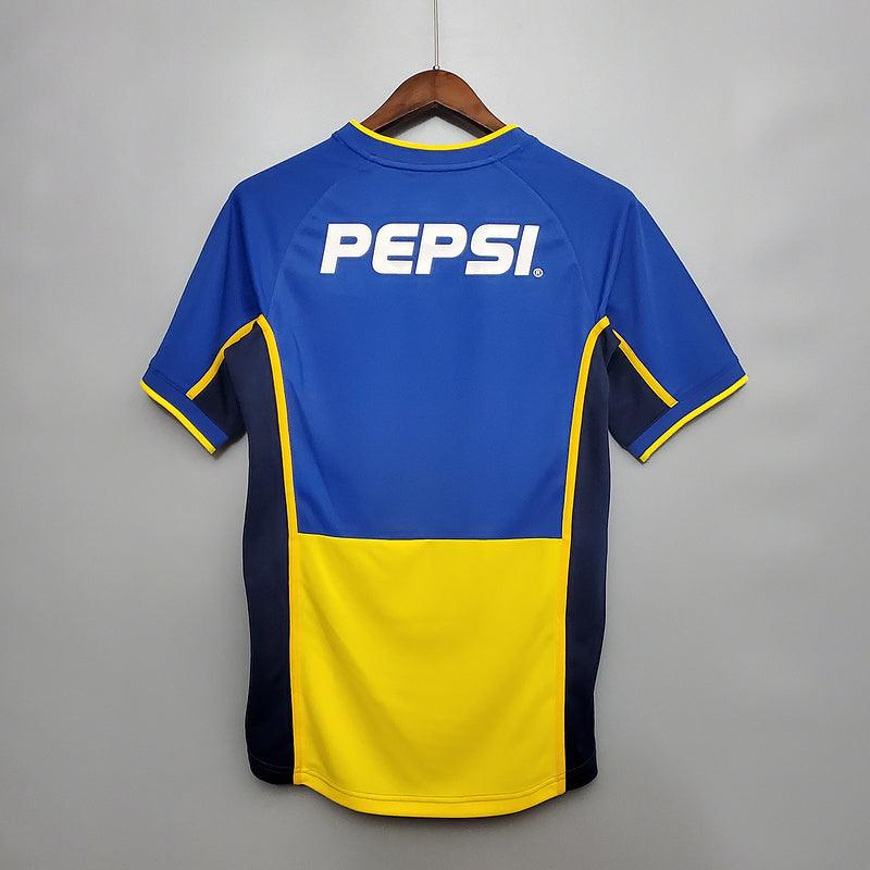 Camisola Boca Juniors Retrô 2002 Azul e Amarela - Nike