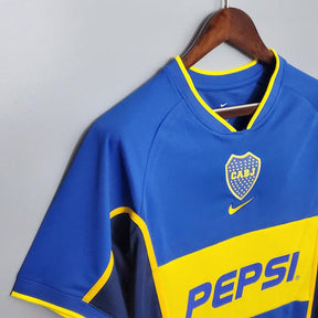 Camisola Boca Juniors Retrô 2002 Azul e Amarela - Nike