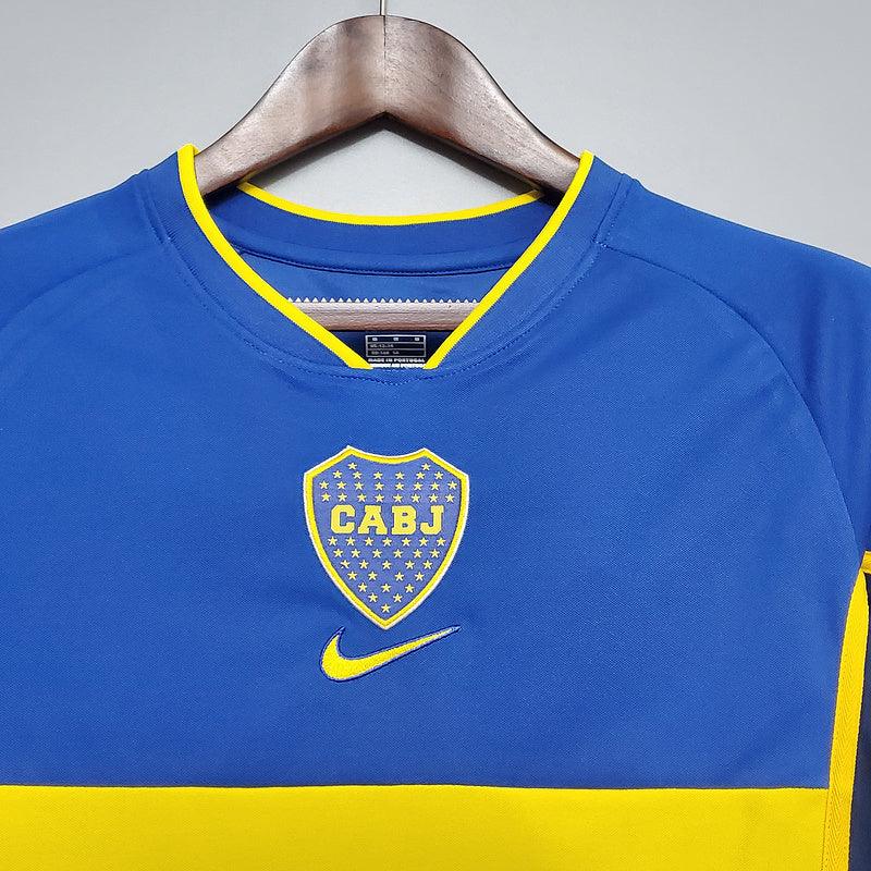 Camisola Boca Juniors Retrô 2002 Azul e Amarela - Nike