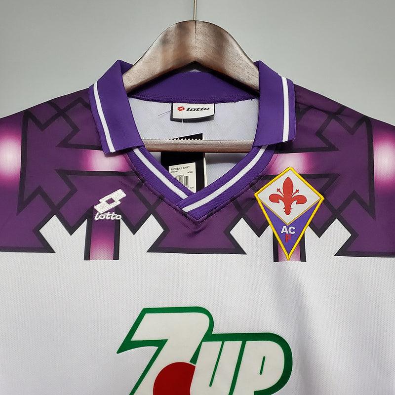 Camisola Fiorentina Retrô 1992/1993 Branca e Roxa - Lotto