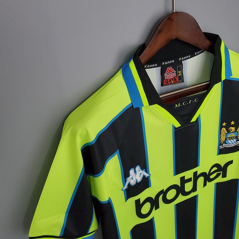 Camisola Manchester City Retrô 1998/1999 Amarela e Preta - Kappa
