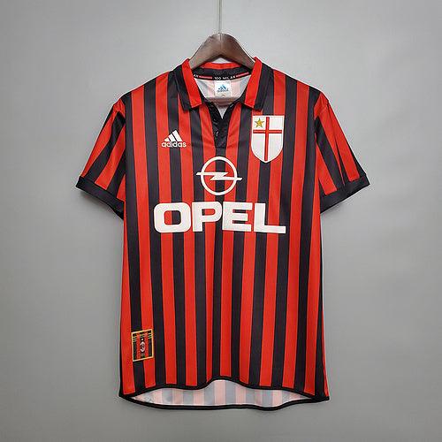 Camisola Milan Retrô 1999/2000 Vermelha e Preta - Adidas
