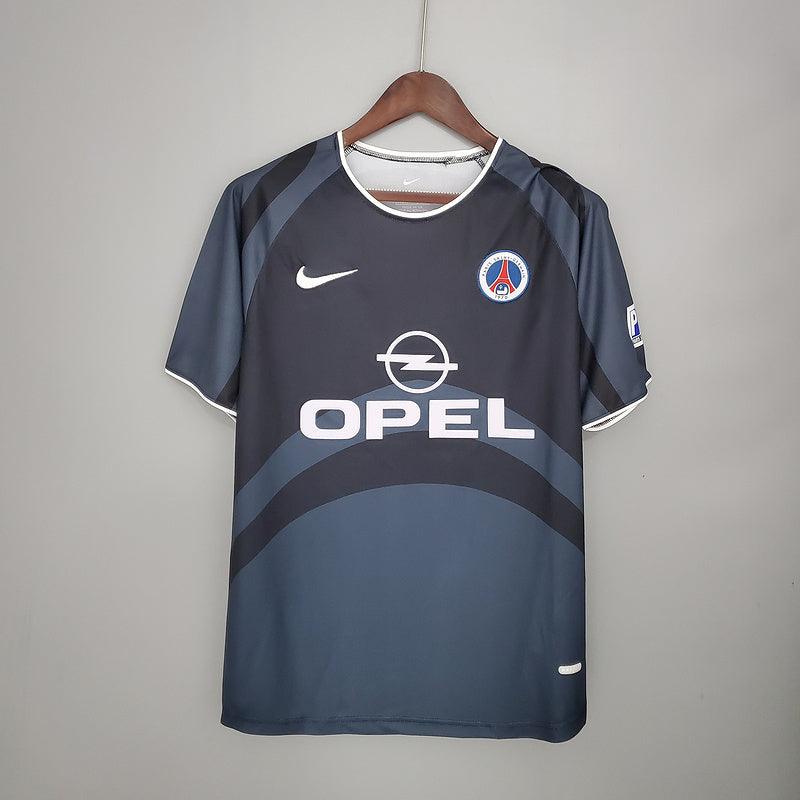 Camisola PSG Retrô 2001/2002 Cinza e Preta - Nike
