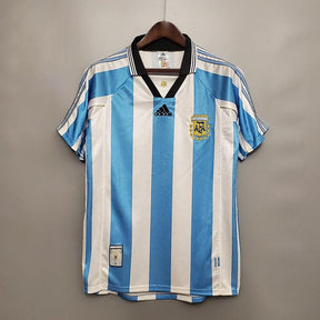 Camisola Seleção Argentina Retrô 1998 Azul e Branca - Adidas