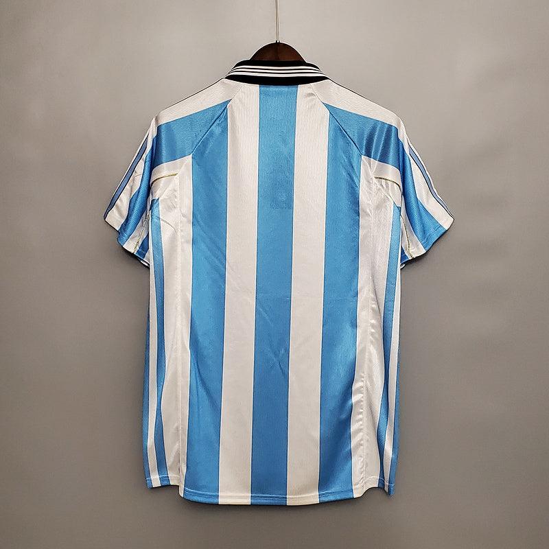 Camisola Seleção Argentina Retrô 1998 Azul e Branca - Adidas
