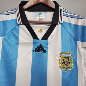 Camisola Seleção Argentina Retrô 1998 Azul e Branca - Adidas
