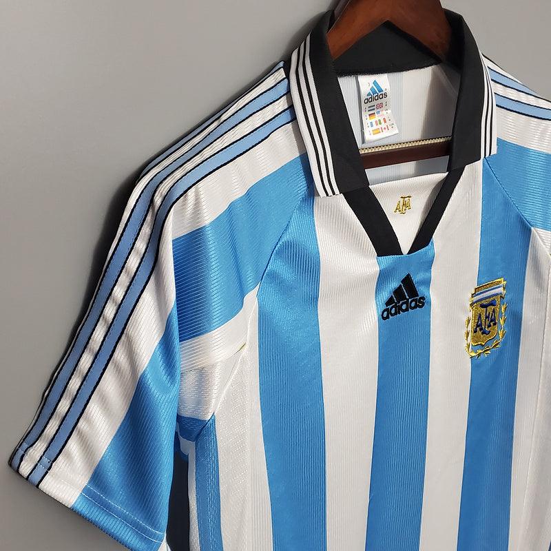 Camisola Seleção Argentina Retrô 1998 Azul e Branca - Adidas