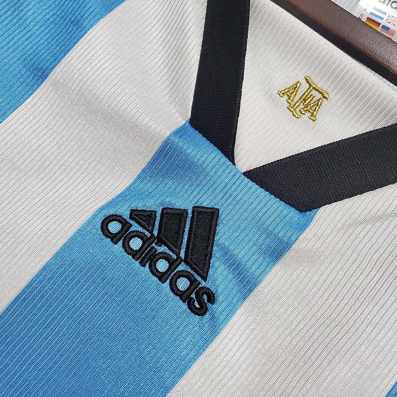 Camisola Seleção Argentina Retrô 1998 Azul e Branca - Adidas
