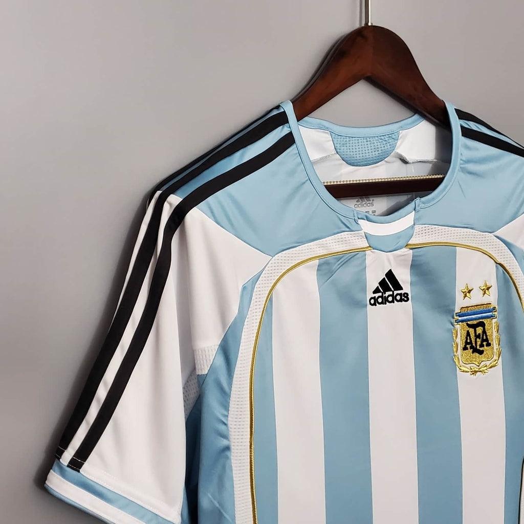 Camisola Seleção Argentina Retrô 2006 Azul e Branca- Adidas