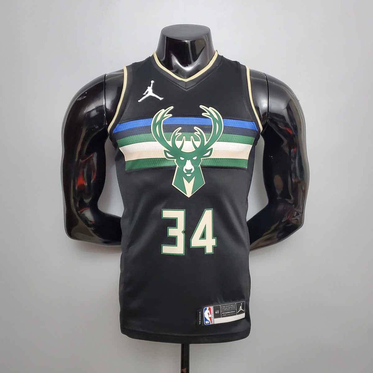 Camisola NBA Milwalkee Bucks #34 Antetokounmpo - Theme Black