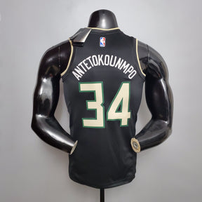 Camisola NBA Milwalkee Bucks #34 Antetokounmpo - Theme Black