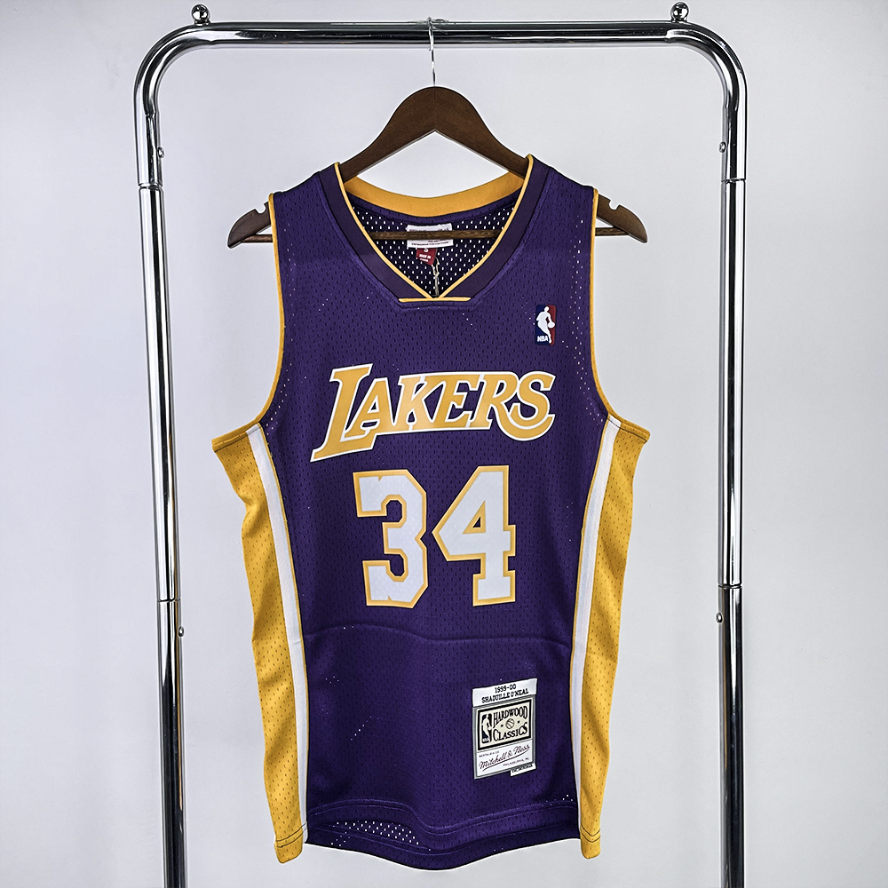 Camisola Mitchell & Ness Lakers Shaquille O'Neal 1999-2000 Roxa