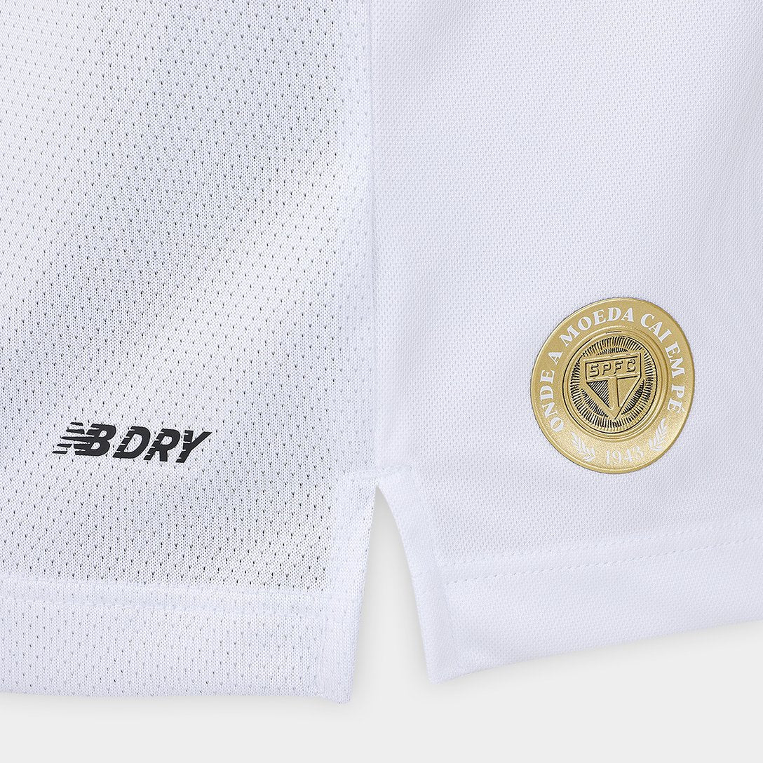 Camisola São Paulo I 24/25 Torcedor New Balance Masculina - Branco e Vermelho