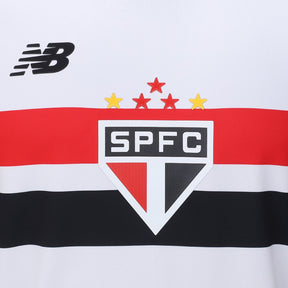 Camisola São Paulo I 24/25 Torcedor New Balance Masculina - Branco e Vermelho