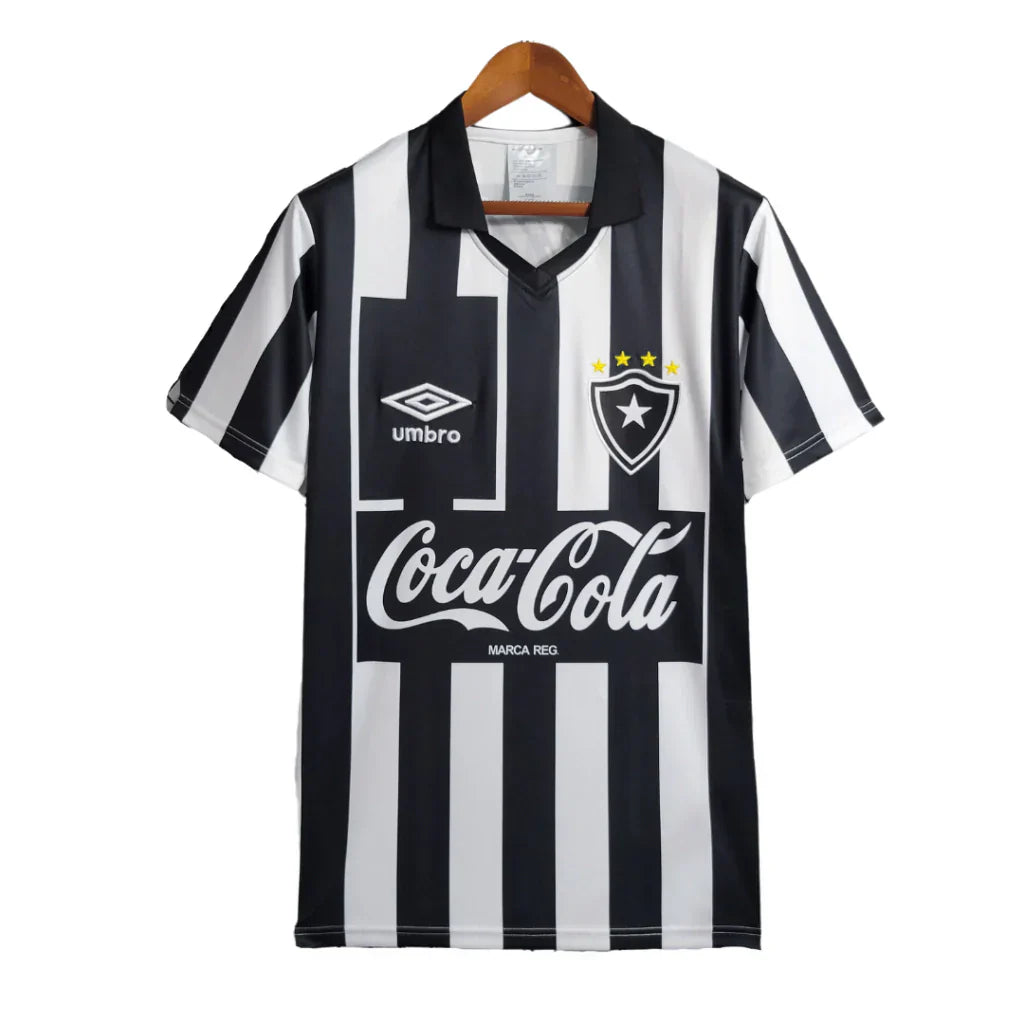 Camisola Botafogo I Retrô 1997 Torcedor Masculina - Preta e Branca